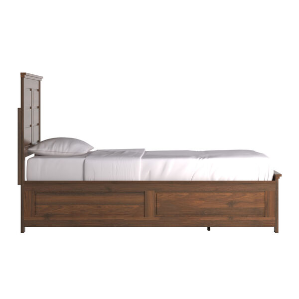 Neal Dark Brown Wood Panel Twin Platform Bed with Storage, image 3
